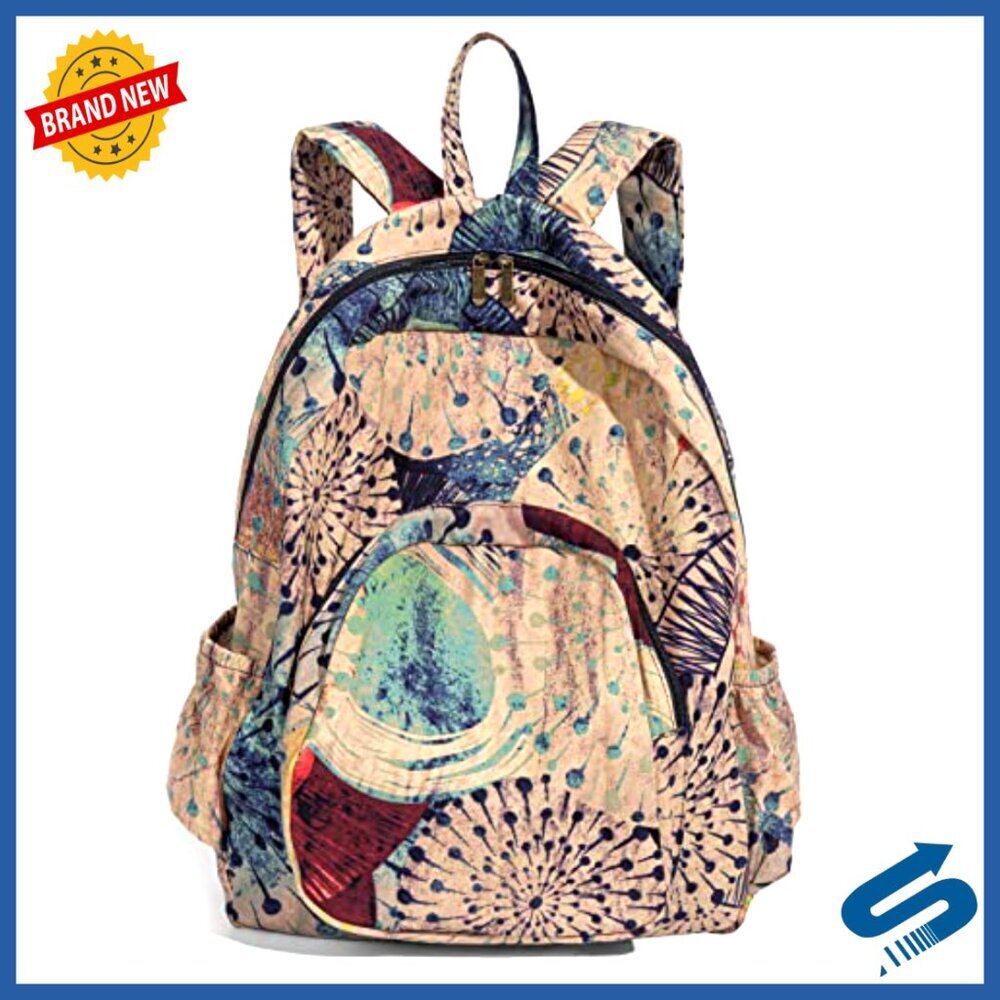 Large Capacity Bohemian Backpack Foldable Canvas Daypack Travel Bag - Picture 2 of 6